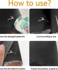 Leather Repair Patch 24 By 54 Inch Self Adhesive Leather Tape Large Vinyl Patch Kit For Couches Car Seats Chairs And Furniture Black Durable Scratch Resistant Waterproof Go To Quick Fix being applied with cleaning, cutting, and pressing.