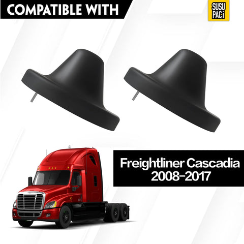 SUSUPACi rear bumper hood stop cones, black for Freightliner Cascadia 2008–2017, left/right, 2-pack (front/side view)