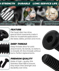 1/4-20 Flat Head Hex Socket Cap Screws, 3/4 Inch, 25 Pack, 18-8 Stainless Steel 304, Black Oxide Finish details and features displayed
