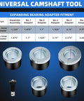 Expander and adapters of Universal Camshaft Bearing Tool Kit For Easy Installation And Removal With Case Fits 1.1 To 2.69 Inch Bearings