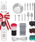 Portable Cordless Electric Nail File With Bright LED Glow, 10 Adjustable Speeds Rechargeable Manicure Drill kit with accessories.
