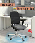 Five Pack Heavy Duty Office Chair Wheel Replacement Silent Swivel Polyurethane Casters in an office setting rolling silently on a wood floor.