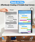 Ultra Slim 15.6 Inch FHD IPS Portable Monitor with A4 paper comparison, USB C compatible, ideal for office and travel use