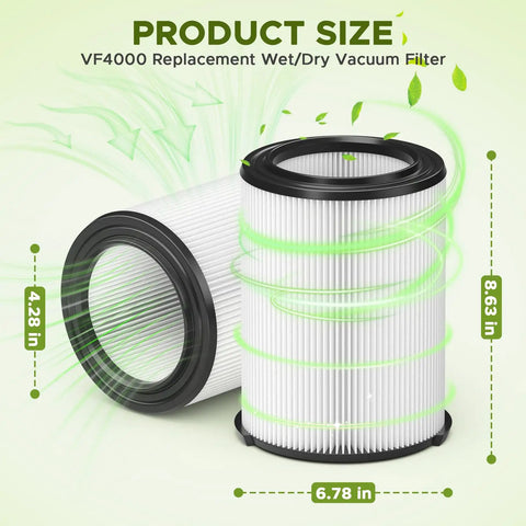 2 Pack Replacement Filter For Wet Dry Vacuums 5-20 Gallon And 6-9 Gallon Models Compatible With 17816 9-17816 Works Great And Keeps Suction Strong