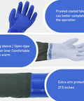 3 Pair Long Waterproof Gloves For Heavy Duty Work Reusable PVC Chemical Resistant 28 Inch Padded Cotton Lined Acid And Oil Resistant Durable Rubber Gloves For Home Garden Jobsite, featuring cotton lined interior and extra arm protection.
