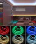 Room with Five Color In One LED Strip Lights With RGBWW And RGB CCT Tunable White From 2700K To 6500K Dimmable 16.4ft installed