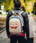 Person wearing Star Spangled Lamb Print Unisex Backpack With Large Capacity Roomy Daypack for School and Travel outdoors