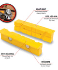 MV1 3-Inch To 6-Inch Polyurethane Soft Grip Vise Non-Marring Clamp For Irregular Shapes, yellow vise pads with magnets