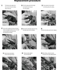 Step-by-step guide showing replacement of Beefy Polymetallic Bike Brake Pads For Shimano Deore Series Including M315 M355 M365 M375 M395 M445 M446 M447 M486 M495 M515 M525 M585 M615 M675 And More Compatible With Tektro TRP Aries Hy RD Spyre Brakes Durable All Weather Long Lasting