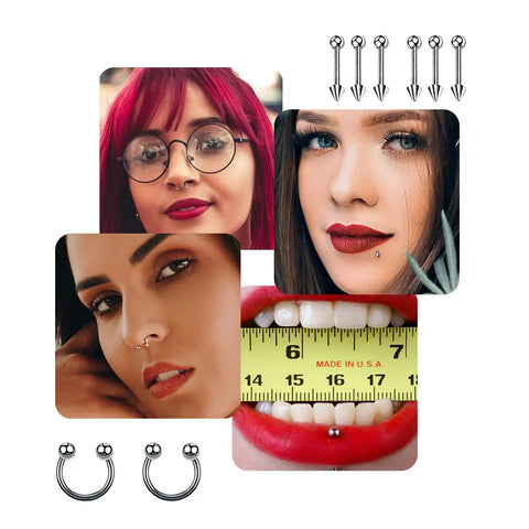 84 Piece Body Piercing Kit With 14G And 16G Jewelry For Nose Tongue Lip Ear Eyebrow Belly Button Cartilage Tragus Jewelry Display