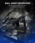 Universal Ball Joint Separator Tool for Cars and Light Trucks with Adjustable Opening in use separating joints.