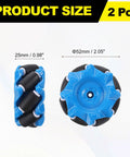 52mm mecanum wheel set for robotics with blue ABS wheels, 2 pcs