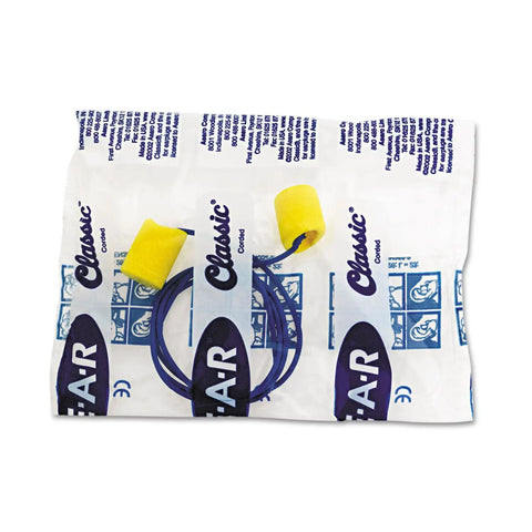 Image of disposable foam ear plugs 200 pairs corded NRR 29 dB for work sleep all day comfort great for work sites