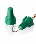 Ground Wire Connector Nuts With Hole, 100 Pack Green Wire Caps For Electrical Grounding, UL Listed, with copper wire shown