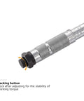 Beast Mode 1/4 Inch Drive Click Torque Wrench 35 200 In Lb Range heavy duty steel wrench showing locking button for torque stability