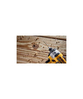 12 Piece Black And Gold Drill Bit Set with Premium Finish Impact Driver drilling into wood, showing durability and precision