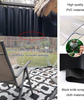 Slick Heavy Duty Clear Pvc Tarp Curtains With Zipper Side, Waterproof Panels For Gazebo Pergola, reinforced grommets showcased outdoors.