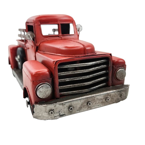 11 Inch Iron Red Truck Pickup Model Decor For Christmas Tabletop Centerpiece Totally Vintage Rustic Farmhouse Metal Truck