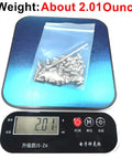 50-Piece Set Screws 1/4-20 By 5/16 Inch 304 Stainless Steel Hex Socket Grub Screws with 1/8 Inch Allen Wrench on scale