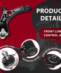 Upgrade Your Ride With This Awesome Frenzybro Front Lower Control Arm Kit That Comes With 4 Pcs Including Left And Right Arms Plus Ball Joints And Sway Bar Links For Smooth Handling And Rock Solid Durability. black front lower control arm with ball joint, one-piece die-cast, zinc coating