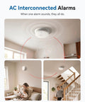 10 Pack Photoelectric Smoke Detectors Hardwired And Interconnected With 9V Battery Backup Real Deal Fire Alarm Sensor For Home Safety featuring interconnected alarms in different home settings.