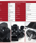 Beefy Three Point Eight Kilowatt 220V Servo Motor Kit With Driver technical specifications and close-up views of motor connectors.