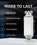 Glossy White Single Pole Decorator Light Switch 15 Amp 120 To 277 Volt Slick Decorative Paddle Rocker Replacement On Off Wall Switch Self Grounding Residential And Commercial Grade 10 Pack UL And CUL with installation features