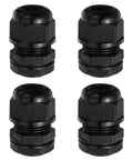4 Piece M20 Cable Gland Set With 4 To 5 Mm Wire Holes Waterproof Nylon Joint For Cable Fixing Wiring Repair Gland Replacement Black