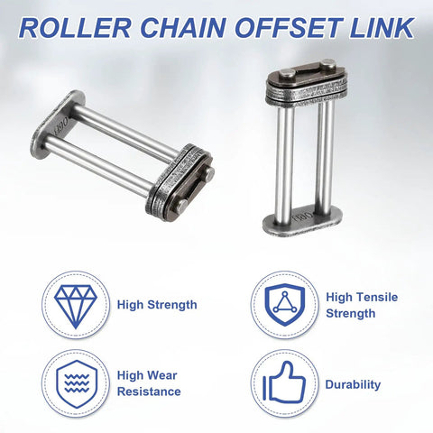 Durable High Strength Roller Chain Connecting Link Master Link For 06B-3 Standard Pitch Fits Manganese Steel, offset link with high tensile strength.