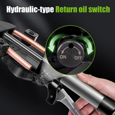 Super Stars Hydraulic Tubing Pipe Bender Kit 1/4 Inch To 7/8 Inches showing the hydraulic return oil switch for easy operation.