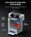 Top Shelf Apparel Printer Bundle With Seamless Humidification Dual Sensor Monitoring Integrated White Ink Cycle Heavy Duty Shaker Oven And Industrial Fume Extractor System For Hustlers showing fully automated print to bake system.