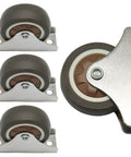Four Pack 2 Inch Fixed Caster Wheels With Low Profile Design For Furniture Non Swivel For Precise Straight Line Rolling.