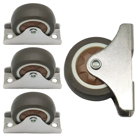 Four Pack 2 Inch Fixed Caster Wheels With Low Profile Design For Furniture Non Swivel For Precise Straight Line Rolling.