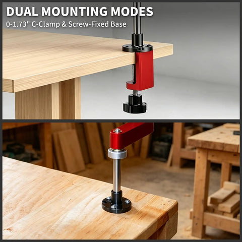 Desktop Tapping Arm With 90 Degree Vertical Tap Guide Jig For Aluminum Extrusions M2 To M10 And SAE Two To Three Eighths Taps