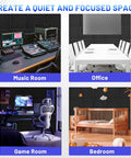 Dope Soundproof Foam Panels 36 Pack High Density Acoustic Wedges Self Adhesive Noise Fighting Tiles For Home Studio Office Game Room Setup Quieten Any Space Smooth Wall Decor in music room and office.