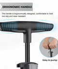 Ergonomic handle of high pressure bike floor pump 160 PSI with dual Presta and Schrader valves for easy inflation