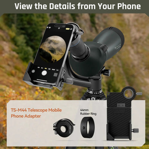 20 To 60x80 ED Spotting Scope With HD Optics Dual Focusing Fog Proof Waterproof Detachable Eyepieces And Smartphone Adapter