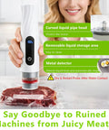 Compact Handheld Vacuum Sealer For Food Storage With 80kPa Suction 1800mAh Battery sealing steak in a kitchen setting