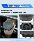 Beefed Up Brake Fluid Cap For Master Cylinder Reservoir Replacement 58531-0700 585312B500 Fits Hyundai Accent Elantra Azera Kia Optima Easy Install Leak Proof Cap displayed on reservoir with side and top views