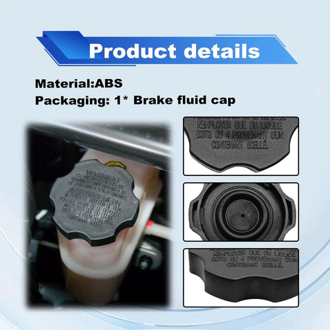 Beefed Up Brake Fluid Cap For Master Cylinder Reservoir Replacement 58531-0700 585312B500 Fits Hyundai Accent Elantra Azera Kia Optima Easy Install Leak Proof Cap displayed on reservoir with side and top views