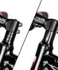 Comparison of bike handlebar height with and without Carbon Fiber Bike Headset Spacers Set For One And One Eighth Inch Stems 12 Pieces Including 1mm 2mm 3mm 5mm 10mm 15mm Spacers Lightweight Durable Front Fork Spacers For Adjustable Handlebar Height Easy Fit.