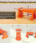 Heavy Duty Cabinet Face Frame Clamps 2 Pack With Alignment Plate And Side Screws, 440 Lbs Load, 4 Inch Opening, Orange