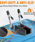 All Metal Soldering Helping Hands With Two Adjustable Arms Heat Resistant PCB Clamp Stand on anti-slip work mat