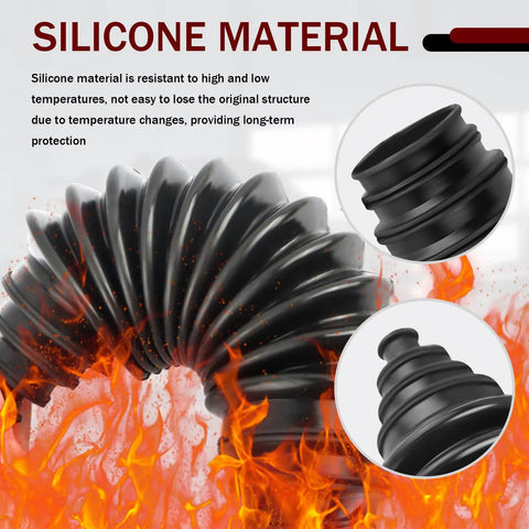 Cut To Fit Silicone Rack And Pinion Boot Kit With Inner Tie Rod Boot Adjustable Diameters With Fire-Resistant Silicone