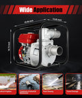 Heavy Duty 75Hp Gas Powered Water Transfer Pump 3 Inch 60 M3 Hr Flow 91 Ft Head showcasing industrial pump with aluminum casing for irrigation.