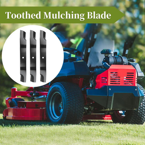 High Lift Blades Kit For 60 Inch Mower Decks And Pro Master 260Z Zero Turn Mowers 3 Pack Replacement shown with a mower