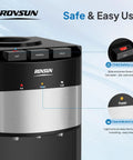 Top Loading Water Cooler Dispenser With Three Temperature Settings, 3L Cold Tank And 1L Hot Tank, Kid Safe Lock, ETL Listed