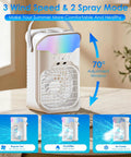 Chill Anywhere With This Dual Nozzle Portable Evaporative AC With Remote 3 Speeds Timer 70 Degree Airflow 1600ML Tank
