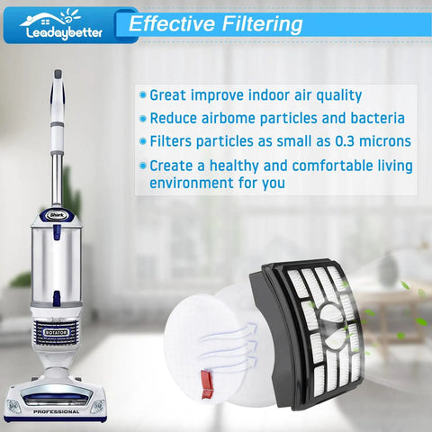 Replacement Filter Pack For Shark Rotator Pro Lift Away NV Series Vacuum in use showing filters and vacuum efficiency