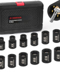 Three Eighths Inch Drive Magnetic Socket Set Twelve Piece Metric Eight Millimeter To Nineteen Millimeter CRMO Impact Sockets with Case